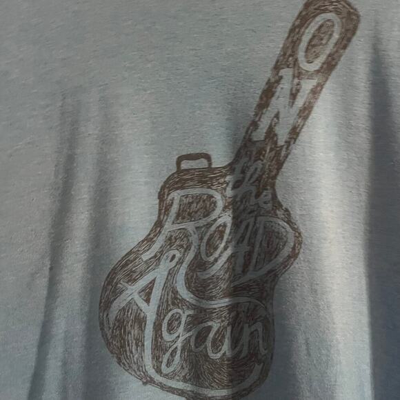 Very Important Tee Unisex XXL Blue "On The Road Again" with Guitar road trip - Picture 10 of 10